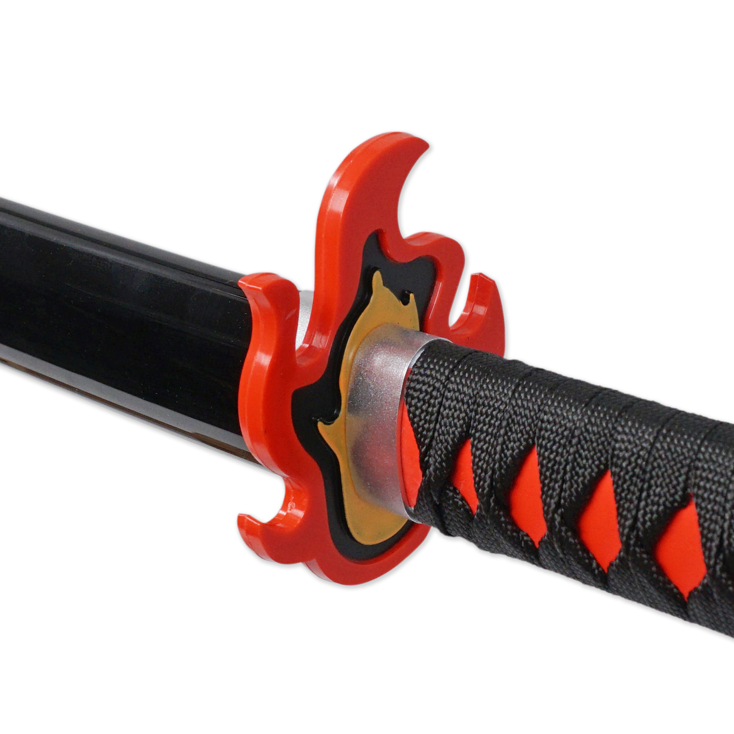 Zisu Bamboo Blade Demon Slayer Katana, About 31.5 inch Overall Hashira Pillars Katana for Cosplay Purpose, Anime Original Texture (FireGod)