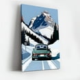 thumbnail image 4 of Vintage Sports Car Mountain Drive Canvas Wall Art, Classic Porsche Print, Snowy Alpine Landscape, Modern Home Decor, 4 of 14
