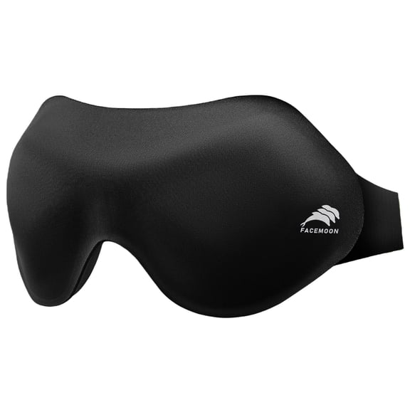 FACEMOON 1 Pack Adult Spandex 3D Contoured Sleep Mask – Zero Pressure Comfort | Travel Sleep, Black
