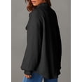 thumbnail image 3 of Women's Cable Knit Lightweight Long Sleeve Casual Oversized Button Down Shirt, 3 of 10