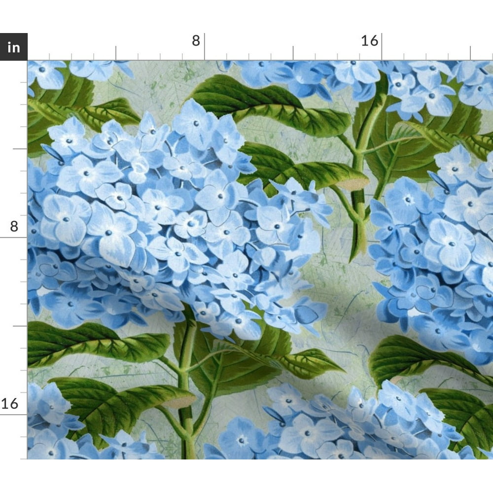 Hydrangea Skeleton Leaves Flower Blue Spoonflower Fabric by the Yard