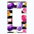 thumbnail image 5 of Metal Light Switch Plate Cover Colorful Macaroon Dessert Black White Stripes CAK013, 5 of 14
