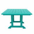 thumbnail image 5 of WestinTrends Ashore 5 Pieces Adirondack Patio Dining Set, All Weather Poly Lumber Slatted Modern Farmhouse Outdoor Furniture Set, 43" Trestle Square Table and 4 Adirondack Dining Chair, Turquoise, 5 of 8