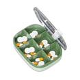 thumbnail image 3 of Cuadro de pastillas Contenedores de viaje portátil Tableta Dispensador Dispensador Diseño de diseño Sello en forma de U Groove con cubierta transparente para viajes verde seis células Eigraketly HA028202-05, 3 of 7
