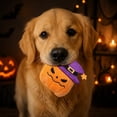 thumbnail image 6 of Halloween Pumpkin Squeaky Plush Dog Chew Toy, Soft Stuffed Teething Plaything, Lightweight Interactive Fetch Toy for Small Medium Large Puppies Cats Boredom Relief Halloween Party Supplies, 6 of 6
