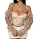 thumbnail image 1 of Top de moda para mujer con bordado de malla de retazos, top de manga larga de corte bajo, top de poliéster para mujer, 1 of 6
