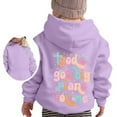 thumbnail image 4 of Weebloom Hoodies for Teen Girls Jesus Letter Long Sleeve Pocket Hoodie Jacket Sweatshirts,Light Purple 2-3 Years, 4 of 4