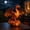 E#056, variant on Dragon Legacy Golden Ember Dragon Garden Light, Dusk Auto On LED Outdoor Lamp, Halloween Decor Polyresin Path Light with Warm Amber Night Glow E