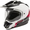 GMAX GM11 Scud Dual Sport Helmet - Black/White/Red, All Sizes