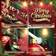 thumbnail image 4 of Christmas Themed Christmas Banner Red Background Merry Christmas Display Gold Lettering Festive Ornaments Xmas Backdrop for Holiday Decorations Christmas Party New Year Celebration, 4 of 9