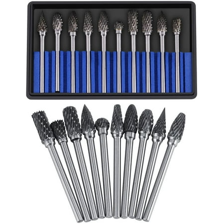 

Heldig Carbide Cutter Set Rotary Files Tungsten Steel 10pcs Diameter Head Cutter for 3mm End Mill Shank 6mm The Drill Carving Cutting Metal Polishing Engraving DrillingB