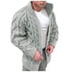 thumbnail image 1 of Gibobby Sueter hombre manga larga Suéter de punto con cuello de chal para hombre, con botones, de punto trenzado, ajuste holgado, con frente abierto, para invierno(Gris,G), 1 of 5