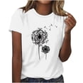 thumbnail image 1 of Fiudx Ropa de Mujer Top de Manga Corta con Cuello Redondo y Estampado Informal para Mujer, 1 of 2