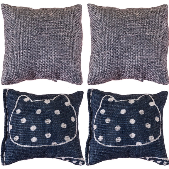FENGGUIQU Decorative Miniature House Pillows Navy Cushions 4 Pieces for Home Decor