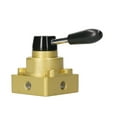 thumbnail image 1 of Amdohai 1/4-inch Pneumatic Rotary Lever Hand Valve 4 Way 3 Position Air Hand Valve Pneumatic Air Control, 1 of 4