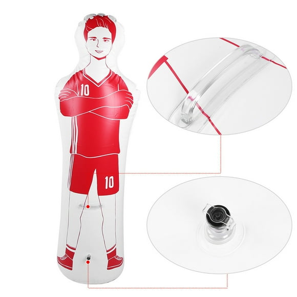 Inflatable Soccer Dummy Goalkeepr Air Mannequin Free Kick Defender Wall 0.35m PVC Boxing Punching Bag for Football Practice and Boxing Training for Children Adult 40x160cm