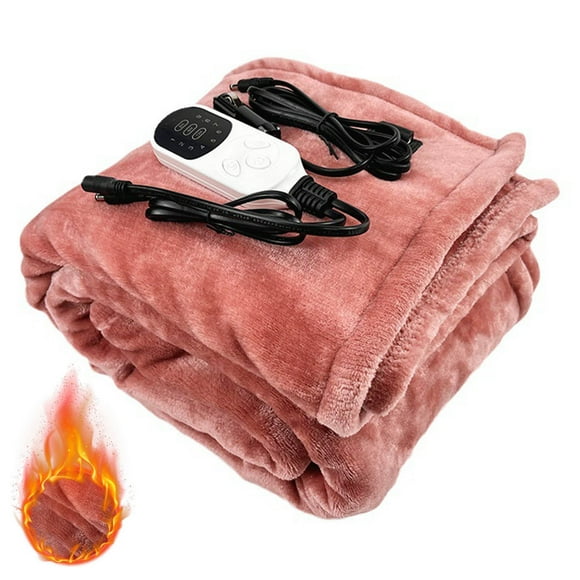 12V Heated Car Travel Blanket Plug In Flannel Throw With 9 Fast Heating Modes Timer Portable Auto Warming Accessory For Truck Trips