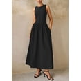thumbnail image 3 of Vestido Maxi sin Mangas Patchwork Negro XL PRETTYGARDEN, 3 of 8