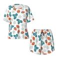 thumbnail image 5 of "Wukai Floral Strawberr Women's Pajama Set - Short-Sleeve Top and Shorts with Elastic Waistband and Pockets for Loungewear, Yoga, and Casual Wear-Small, 5 of 8