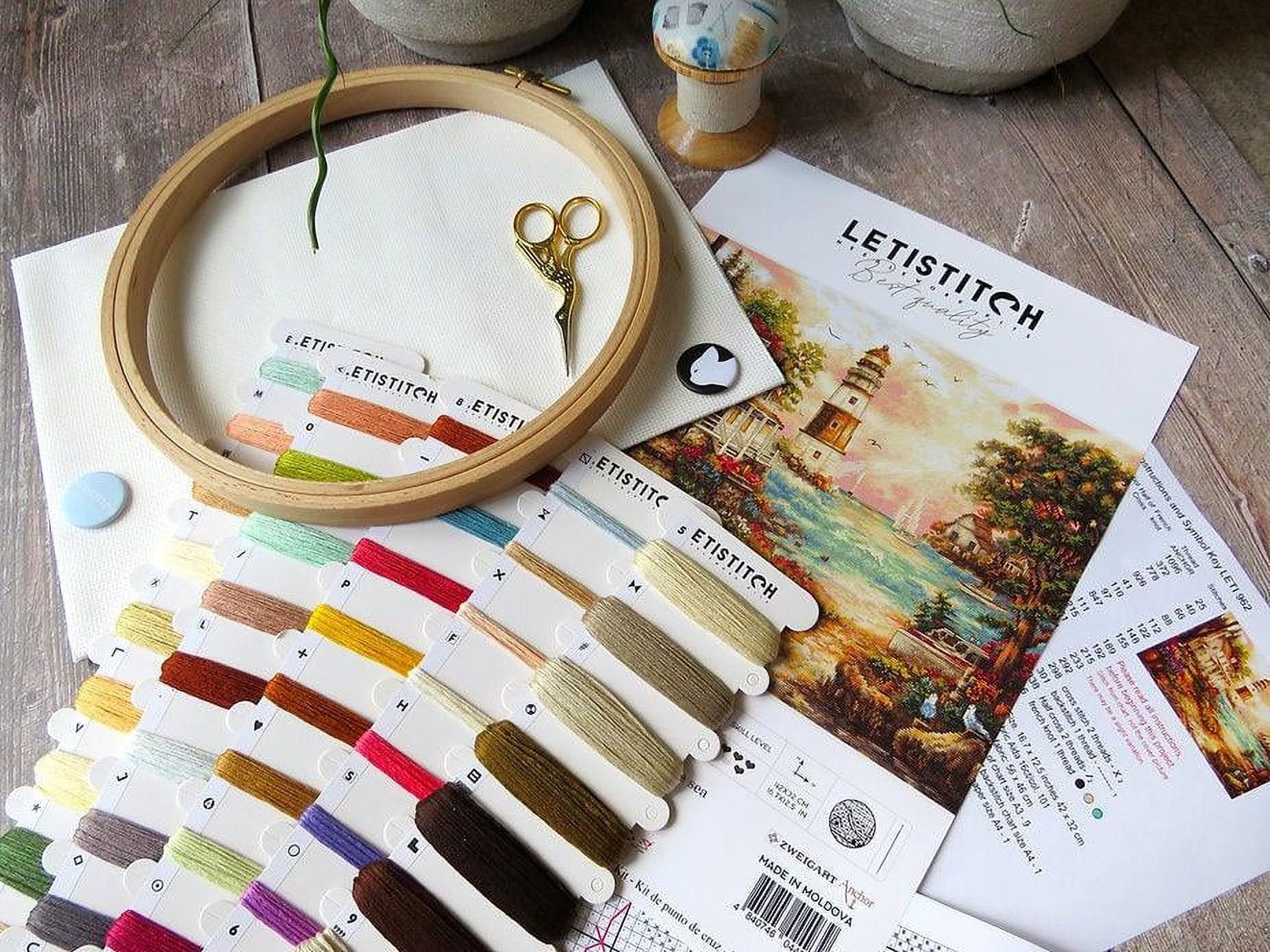 Letistitch Cottage by the Sea Counted Cross-Stitch Kit