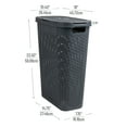 thumbnail image 4 of Mind Reader 40L Slim Laundry Hamper, Clothes Basket, Lid, Plastic, 18"L x 10.4"W x 23.5"H, Gray, 4 of 8