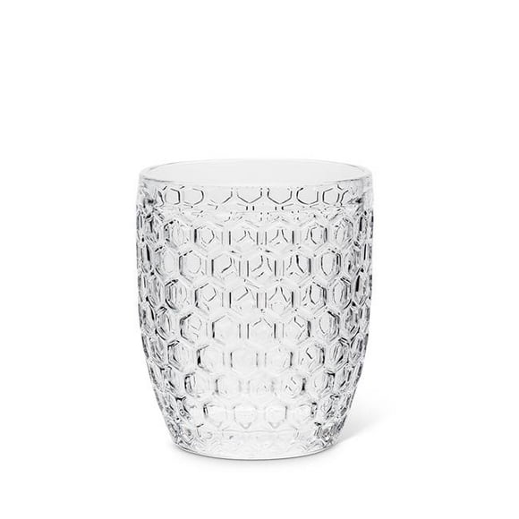 Abbott Collection AB-27-HONEYCOMB-OF 4 in. Honeycomb Glass Tumbler, Clear