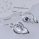 thumbnail image 2 of Exquisite Love Heart Shaped Faux Sapphire Drop Earrings Wedding Party Ornaments, 2 of 4