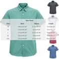 thumbnail image 3 of hlysgo Men's Stripe Shirts Regular Short Sleeve Dress Shirt Button Down Casual Summer Beach Travel Shirts Mint Green,S, 3 of 5
