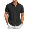 thumbnail image 4 of COOFANDY Mens Beach Shirts Short Sleeve Button Up Shirt Casual Summer Wedding Shirt with Pocket, 4 of 6