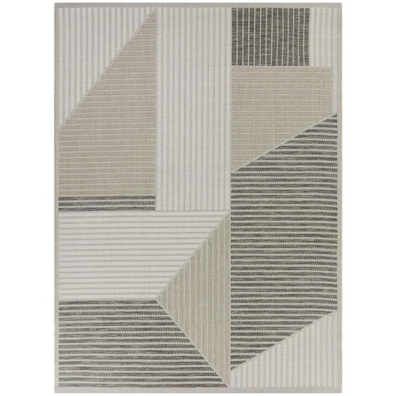 Balta Ernesto Modern Striped Indoor/Outdoor Area Rug 7'10" x 10' - Tan