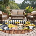 thumbnail image 4 of Round Rug 7Ft Washable Non-Slip, Farmhouse Pig Cow Wooden Circle Area Rugs for Living Room Bedroom, Black White Buffalo Plaid Indoor Floor Mats Carpet Runner for Home Decor Aesthetic, 4 of 8