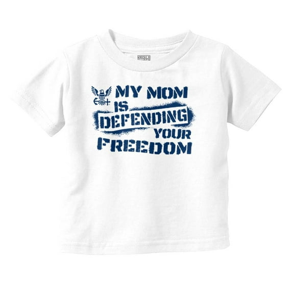 US Navy Logo Mom Defending Freedom Toddler Boy Girl T Shirt Infant Toddler Brisco Brands 12M