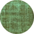 thumbnail image 1 of Ahgly Company Machine Washable Indoor Round Oriental Turquoise Blue Industrial Area Rugs, 8' Round, 1 of 4