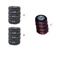 thumbnail image 4 of Juego de 4 piezas por pieza de cubierta de neumático de coche multicolor, accesorios para automóviles con estilo para automóviles Vehículos, repuestos y accesorios Mis señal blanca de banda negra L, 4 of 8