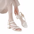 thumbnail image 1 of Sandalias tacón Cgtredaw para Mujer con Tira Plana y tacón grueso blanco Roto 39, 1 of 8