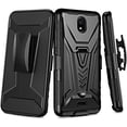 thumbnail image 2 of Compatible for Nokia C100 Case with Holster Belt Clip Hybrid Shockproof Protective Phone Cover with Kickstand - Black, 2 of 6