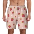 thumbnail image 2 of Picia Strawberries pattern Mens Swim Trunks with Compression Liner Stretch Beach Shorts Quick Dry with Zipper Pockets No-Chafing Board Shorts-X-Large, 2 of 9