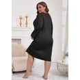 thumbnail image 2 of PinkBeautiM Long Sleeve Nightgowns for Women Plus Size Sleepshirt Soft Loungewear with Pockets, 2 of 6