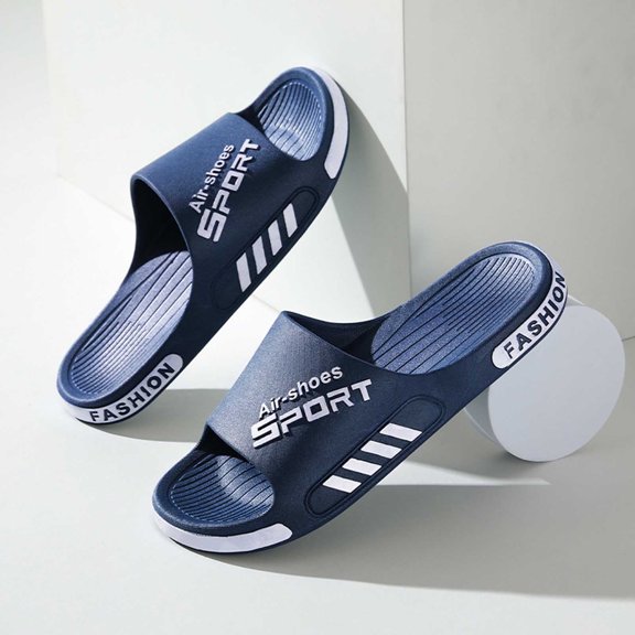 Beach Pool Slides Sandals for Men, Bathroom Shower Shoes,Couple Slides Slipper (Navy 49)