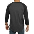 thumbnail image 2 of Men's Basic Raglan 3/4 Sleeve Tee Shirts Baseball Solid Athletic Crew Neck, 2 of 5