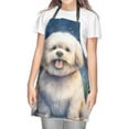 thumbnail image 2 of Hello Winter Bichon Frise Welcome Snowy Night Watercolor Vintage Apron Bichons Dog Lovers Gifts Idea for Cooking Grilling Baking Painting Gardening - 01011, 2 of 5