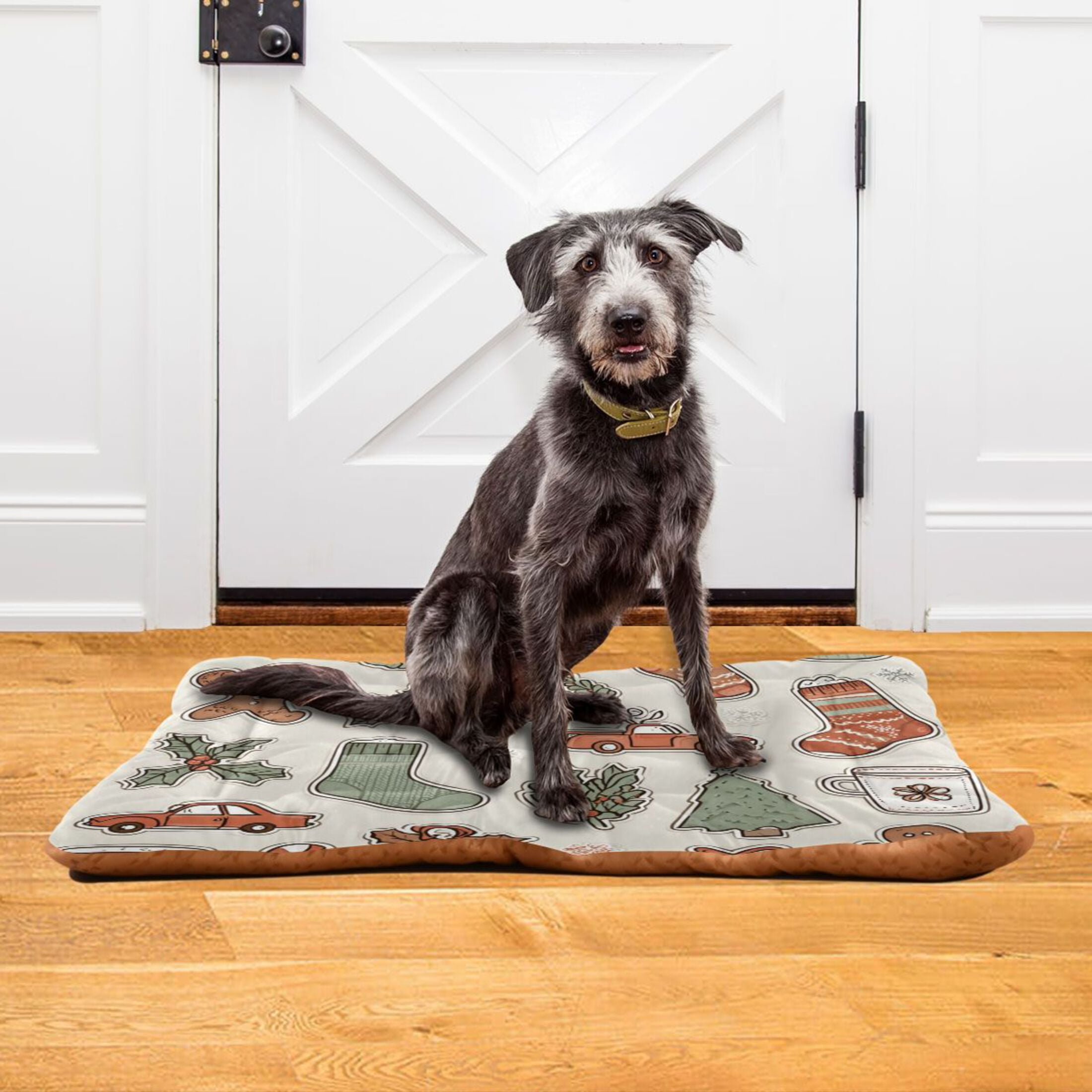 Cozy Mat Pet Bed Indoor Outdoor Warm Soft For Cat Dog Puppy(S/M) Gingerbread Cookies
