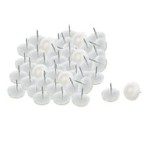 Unique Bargains Furniture Fittings Plastic Floor Protector Chair Feet Leg Glide Nail White 47Pcs