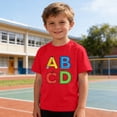 thumbnail image 6 of Boys T-Shirt with ABC Graphic | Back to School Alphabet Tee for Kids | 100% Cotton Short Sleeve Shirt, Red, Sizes 3-10 Years,Size 9 T, 6 of 9