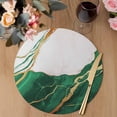 thumbnail image 3 of Green White Marble Round 13 Inch Placemats Set of 6, Nature Marble Crack Yellow Lines Art HeatResistant Non Slip Place Mats for Dining Table, Wipeable Braided Kitchen Table Mats for Housewarming, 3 of 9