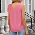 thumbnail image 4 of Qwertyu Womens Silk Satin Tank Tops V Neck Summer Blouse Sleeveless Shirt Business Casual Dressy Vacation Clothes 2026 Pink XL, 4 of 5