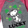 thumbnail image 3 of Peanuts - Lucky Can Be - Toddler and Youth Girls Shirt Tail Raglan, 3 of 5