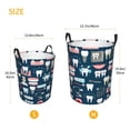 thumbnail image 2 of Lsque Dental pattern Laundry Hamper Basket, Tall Woven Rope Hamper Basket for Clothes, Lightweight Storage Basket, Collapsible Waterproof-Small, 2 of 8