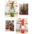 thumbnail image 4 of Inteprter Cubierta de botella de vino de Navidad sin rostro manga de hombre viejo con botón de barba telas no tejidas sombrero de Navidad de Kits de decoración para fiestas Rojo, 4 of 6