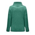 thumbnail image 4 of Turtleneck Sweater Women Plus Size Tunic Long Sleeve Cable Knit Sweaters Lightweight Chunky Pullover High Neck Green 5XL, 4 of 9